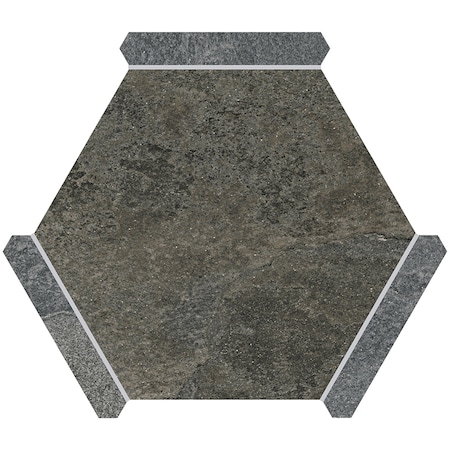 Apollo Tile Aureole 8.66 in. x 9.84 in. Matte Burnt Umber Brown and Gray Porcelain Hexagon Wall and Floor Tile (8.07 sq ft/case) - 18 Sheets ENC88SLTOXDA